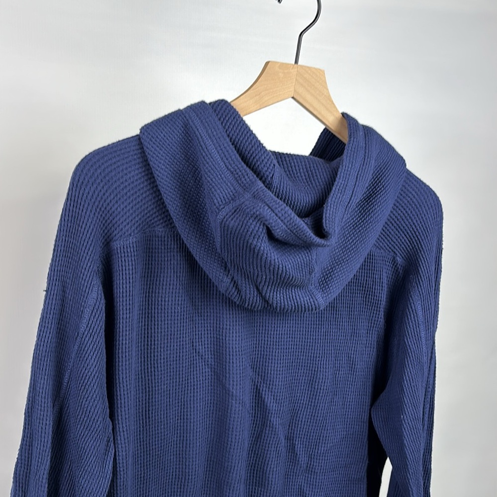 Polo by Ralph Lauren Waffle Knit Hoodie Sweater - Blue - Large - 100% Cotto - Picture 8 of 8